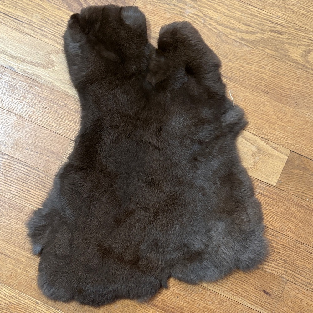 0714 Brown Rabbit Fur Pelt for Crafts & Display